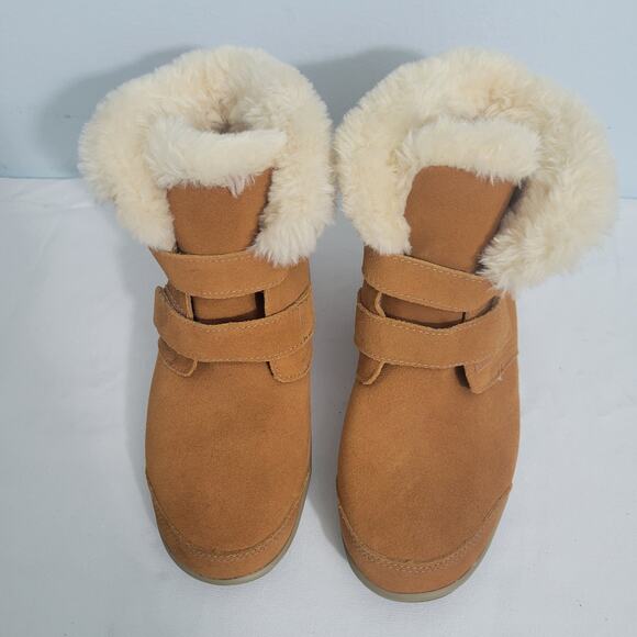 Orthofeet Florence Tan Suede Boots With Faux Fur Lining Size 8.5M 111325-2815 - Picture 6 of 6